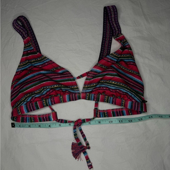 NWT LA VIE EN ROSE Multicolor Striped Bikini Set - Adjustable - Boho XL - Picture 4 of 11